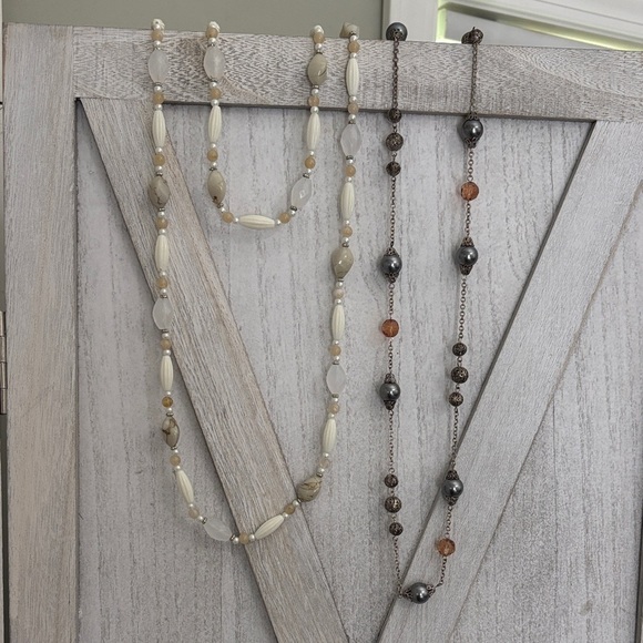 Beaded Necklaces in Neutral Tones - Picture 1 of 4